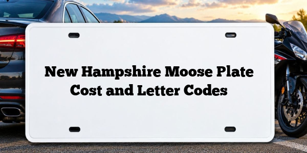 New Hampshire Moose Plate Cost and Letter Codes