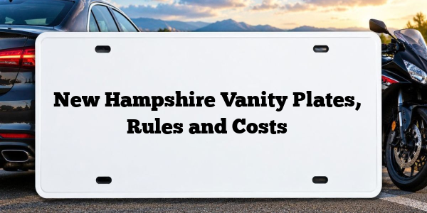 New Hampshire Vanity Plates, Rules and Costs